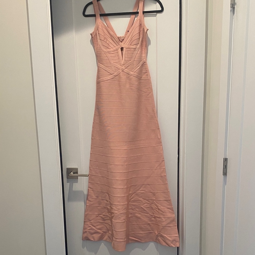 Herve Leger Blush Pink Maxi Dress